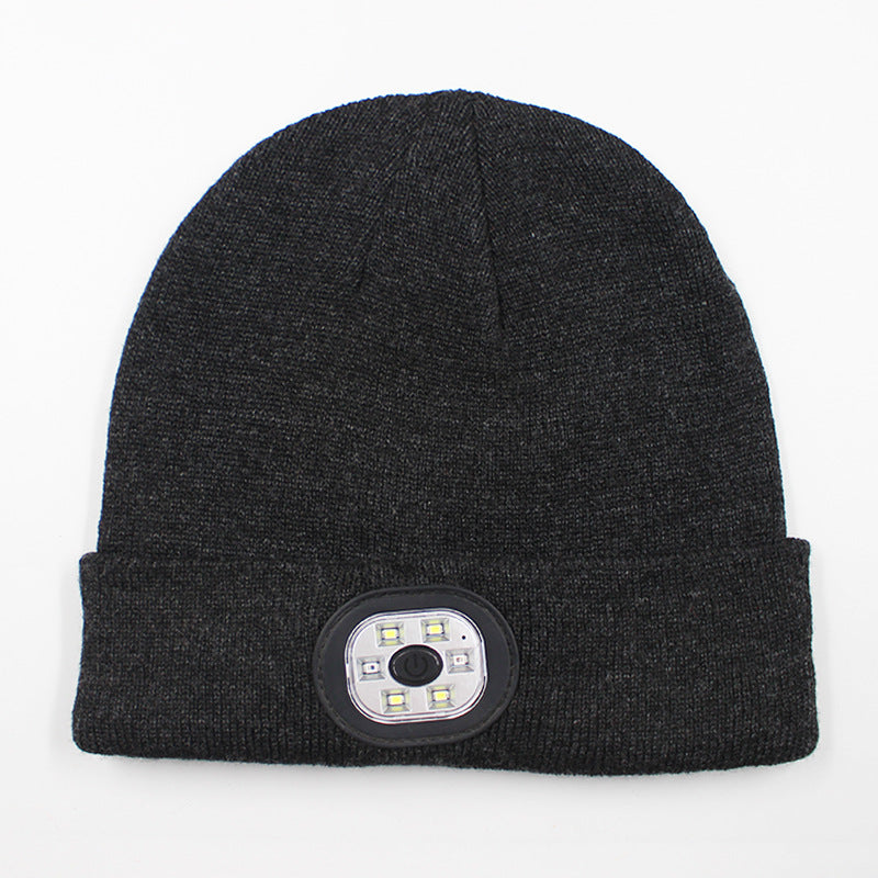 LED Beanie Hat – Rechargeable Knit Travel Hat with Light, Windproof & Warm