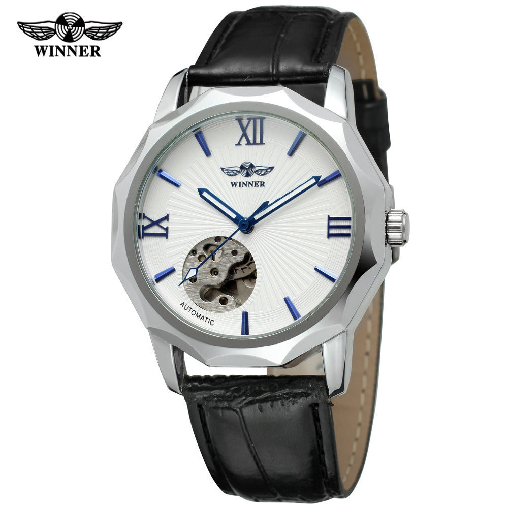 T-Winner Men's Classic Mechanical Watch – Large Dial Retro Fashion Timepiece