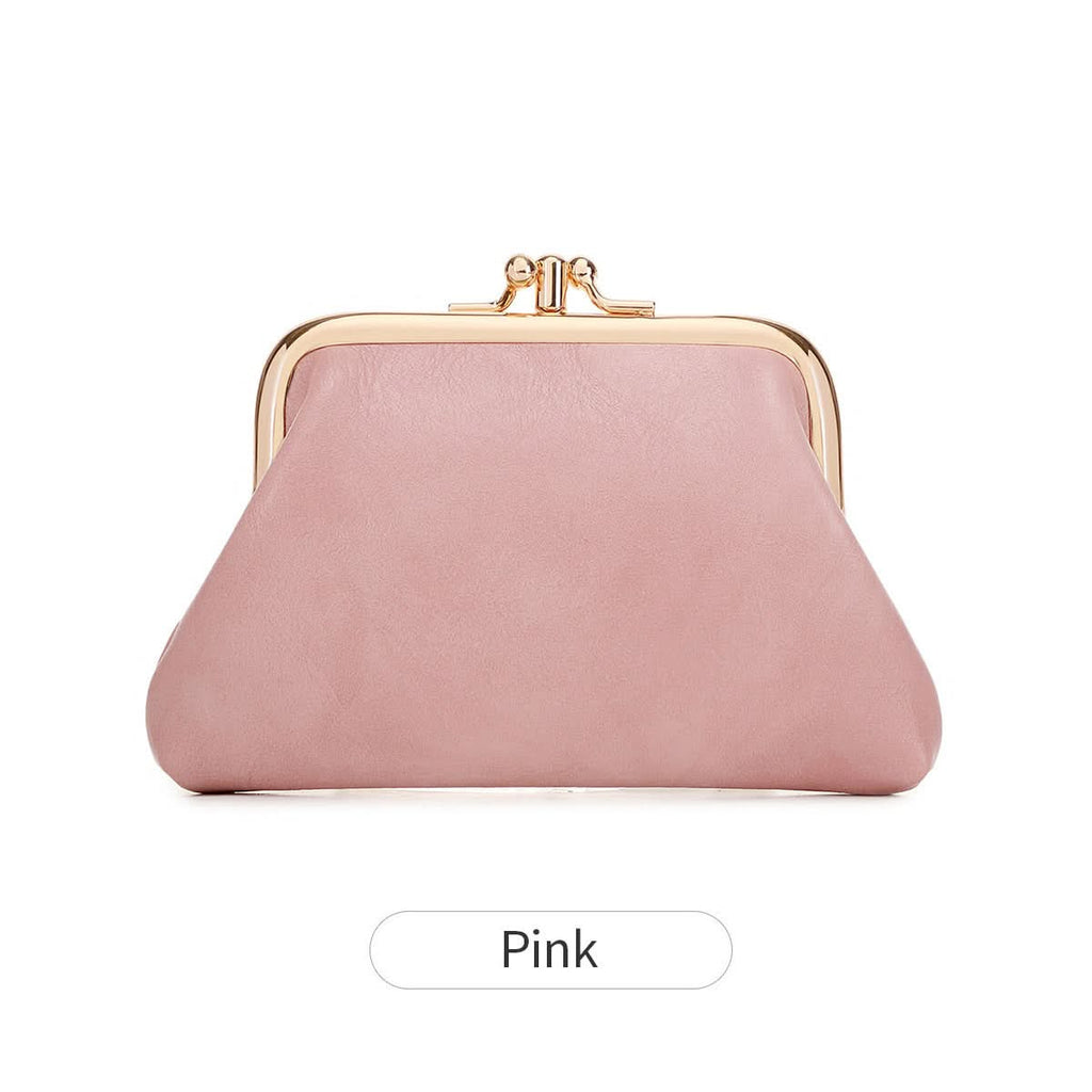 Women's PU Leather Coin Purse – Retro Clip Key Card Wallet
