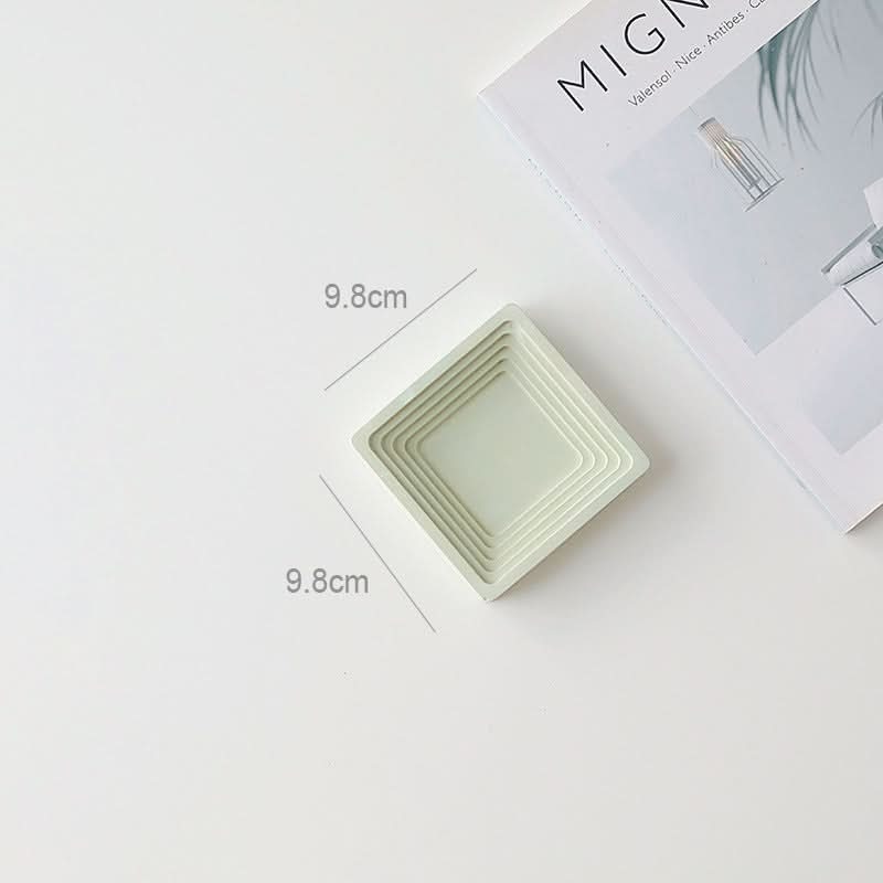 Nordic 3D Plaster Round Tray - Wave Pattern, Photo Props & Decoration