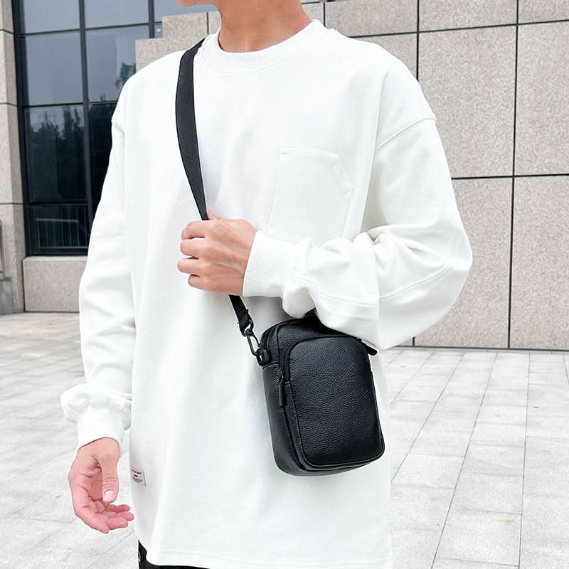Men’s Mini Crossbody Phone Bag – Korean Style PVC Shoulder Bag