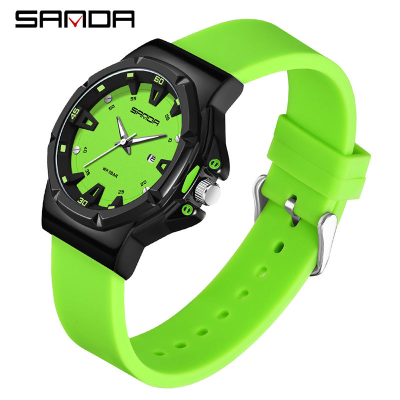 Sanda Sports Quartz Watch with Calendar – Waterproof Student Exam Watch