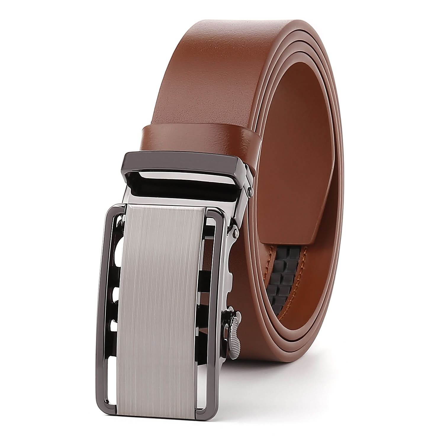Men's Leather Belt with Automatic Buckle
