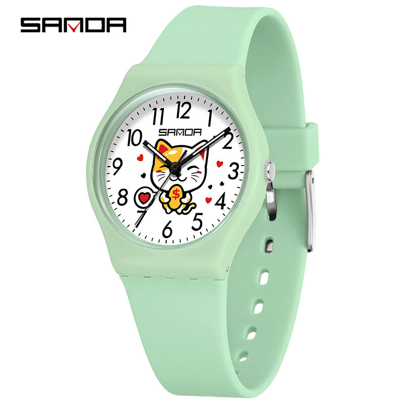 Sanda Kids Cartoon Watch – Waterproof Luminous Quartz Watch for Boys and Girls