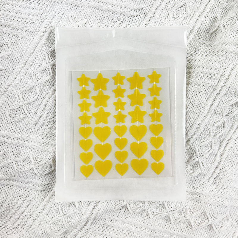 Colorful Heart & Star Acne Patches – Ultra-Thin Hydrocolloid Pimple Patch (36 Patches)