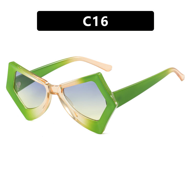 Anti-Blue Light Butterfly Glasses for Women – Oversized Hexagon Flat Frame Eyewear