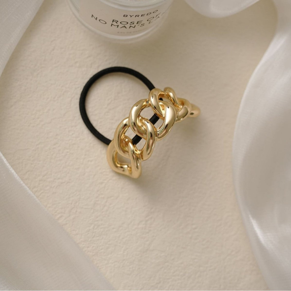 Gold Chain Hair Tie – Chic Minimalist Metal Hair Accessory with High Elasticity