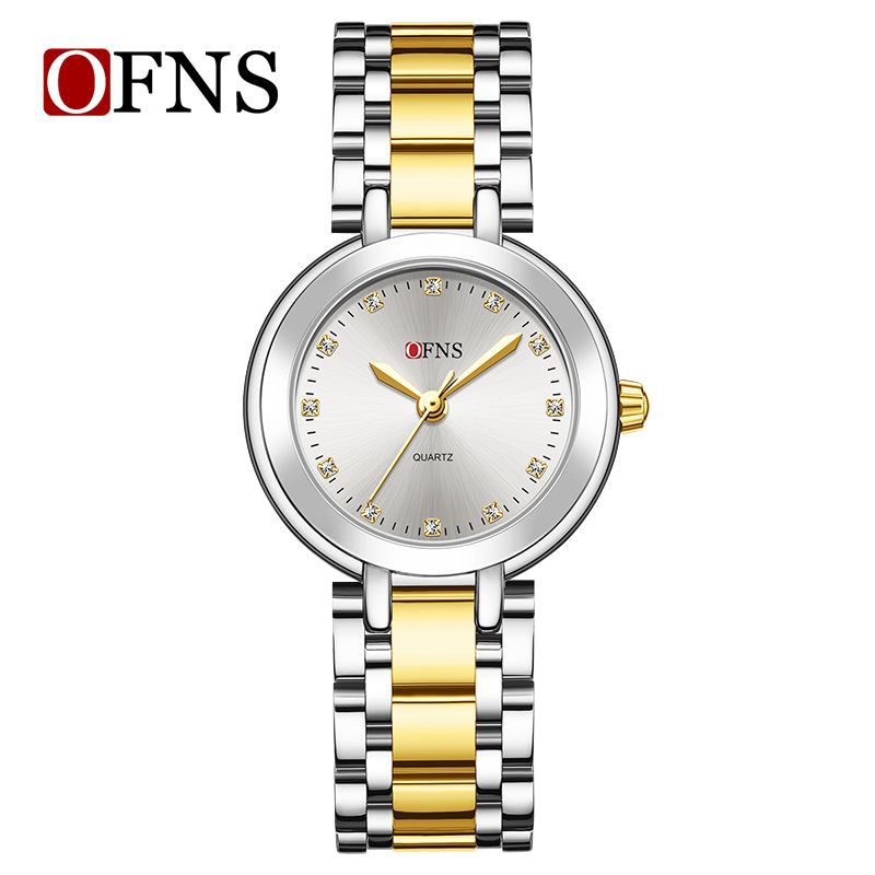 OFNS Diamond Round Pointer Dial Quartz Watch – Waterproof Business Watch for Women