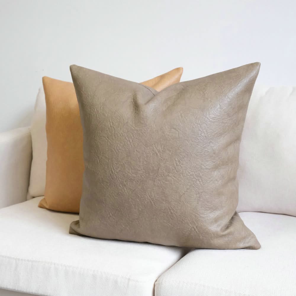 Modern Pleated Imitation Leather Pillowcase - Simple & Elegant