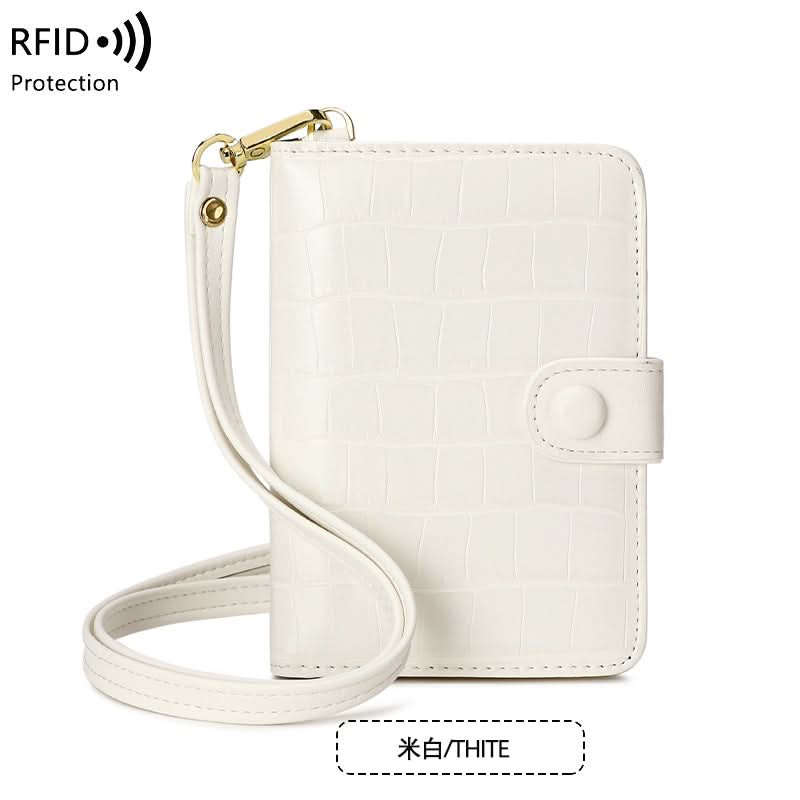 RFID Blocking Neck Passport Holder – Stone Pattern Wallet