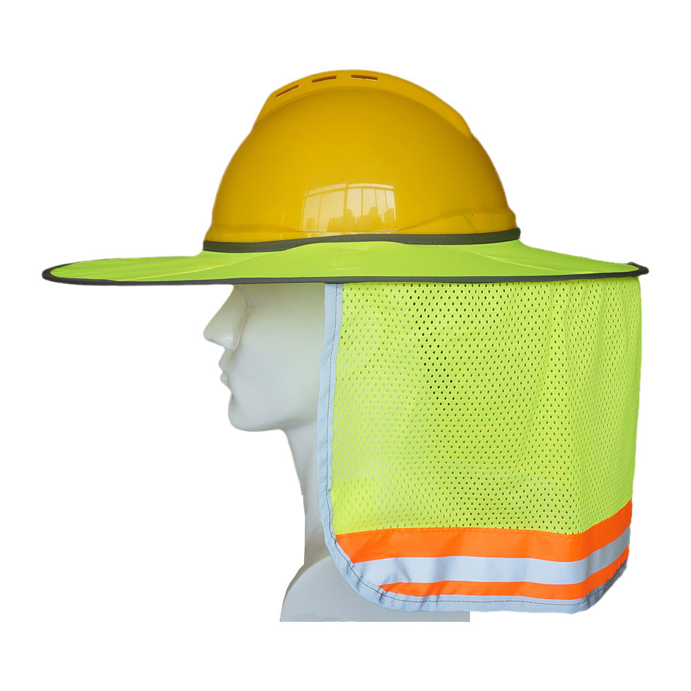 Safety Helmet Sunshade Curtain – Reflective UV Protection Hard Hat Cover for Construction & Outdoor Work