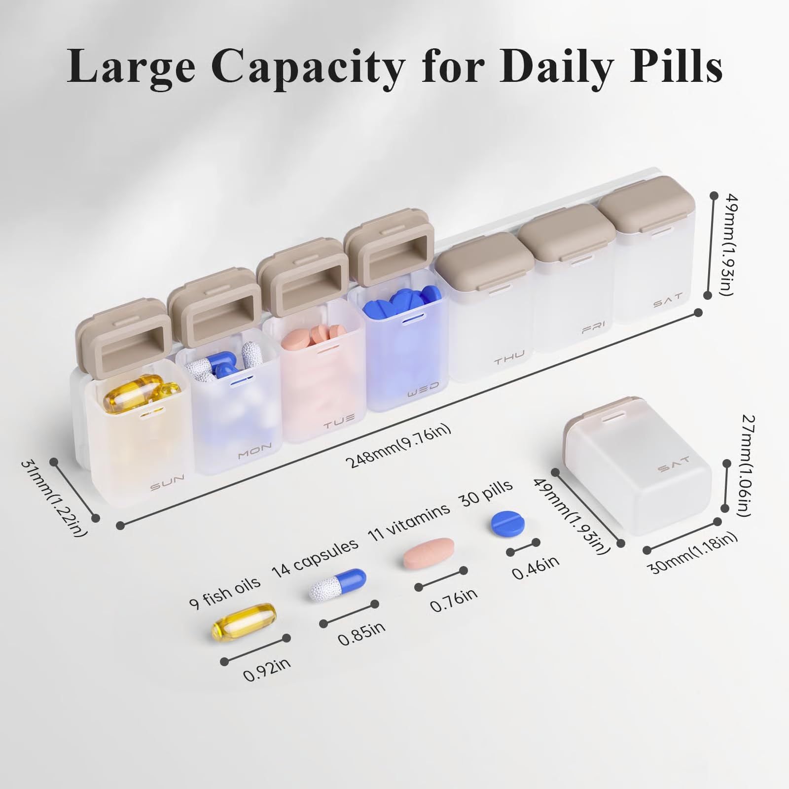 Magnetic Weekly Pill Organizer – Compact ABS Medicine Box for Daily Sorting & Storage