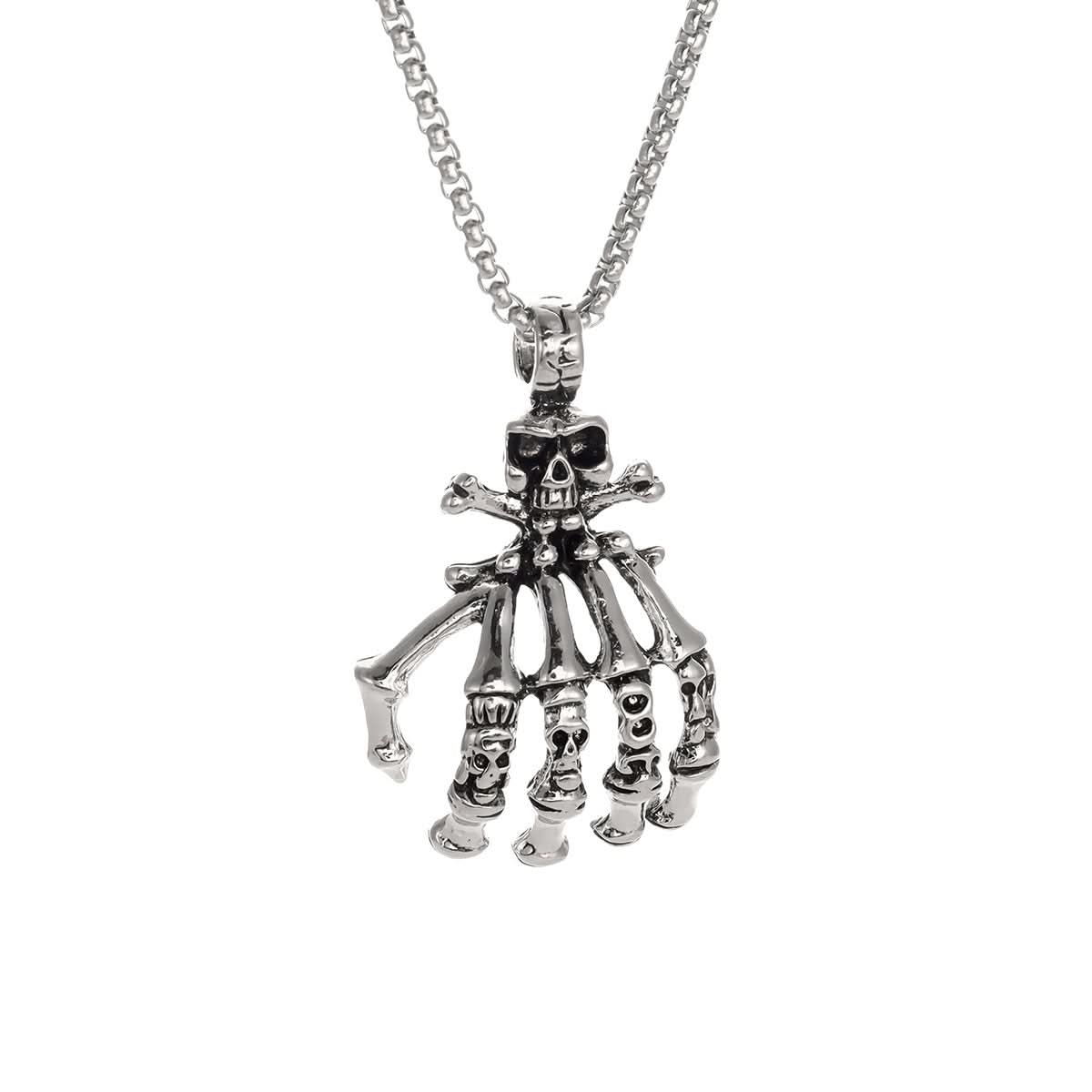 Skull Demon Hand Necklace for Men – European Fashion
