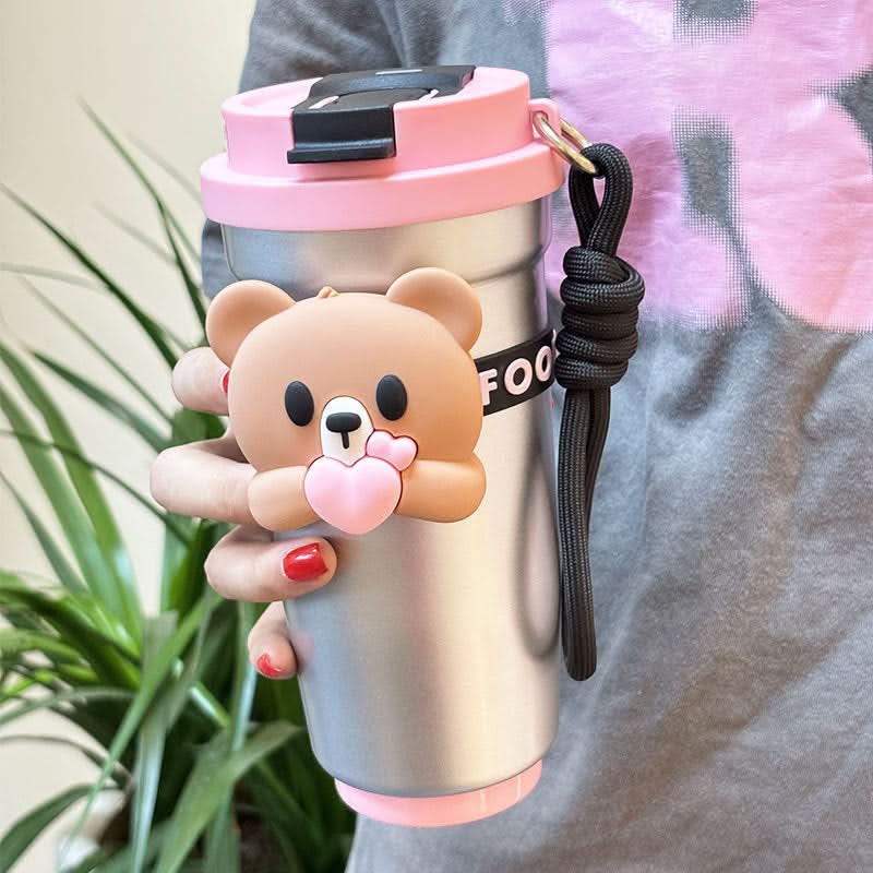 316 Stainless Steel Thermos Coffee Cup – Elegant Double-Drink Travel Mug
