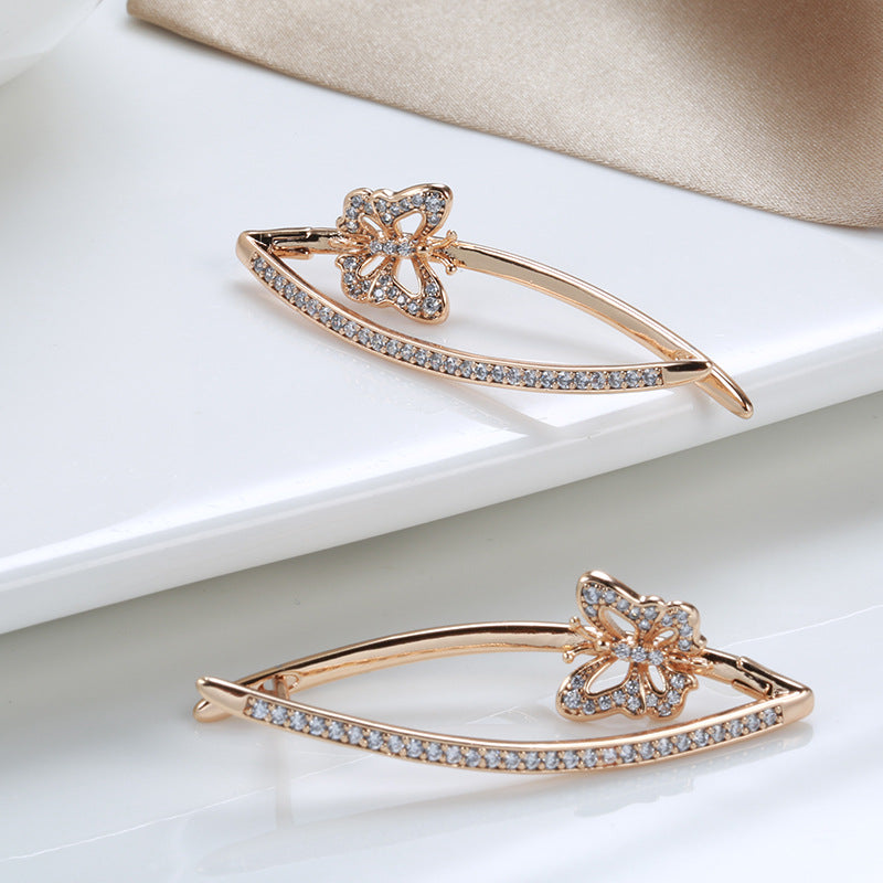 Rose Gold Butterfly Earrings – Simple Geometric Jewelry