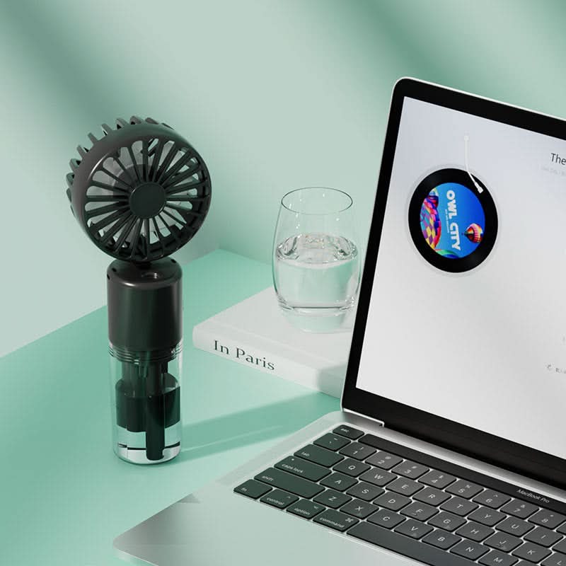 Mini USB Mist Fan – Portable Rechargeable Spray Cooling Fan