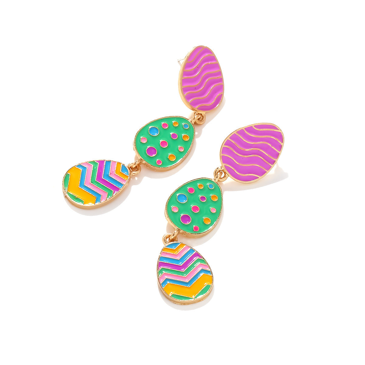 Cute Easter Egg Drop Earrings for Women – Colorful Acrylic Pendant Jewelry