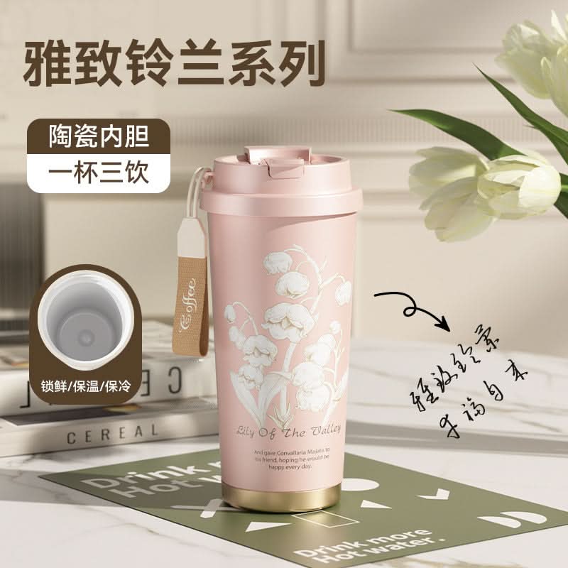 316 Stainless Steel Thermos Coffee Cup – Elegant Double-Drink Travel Mug