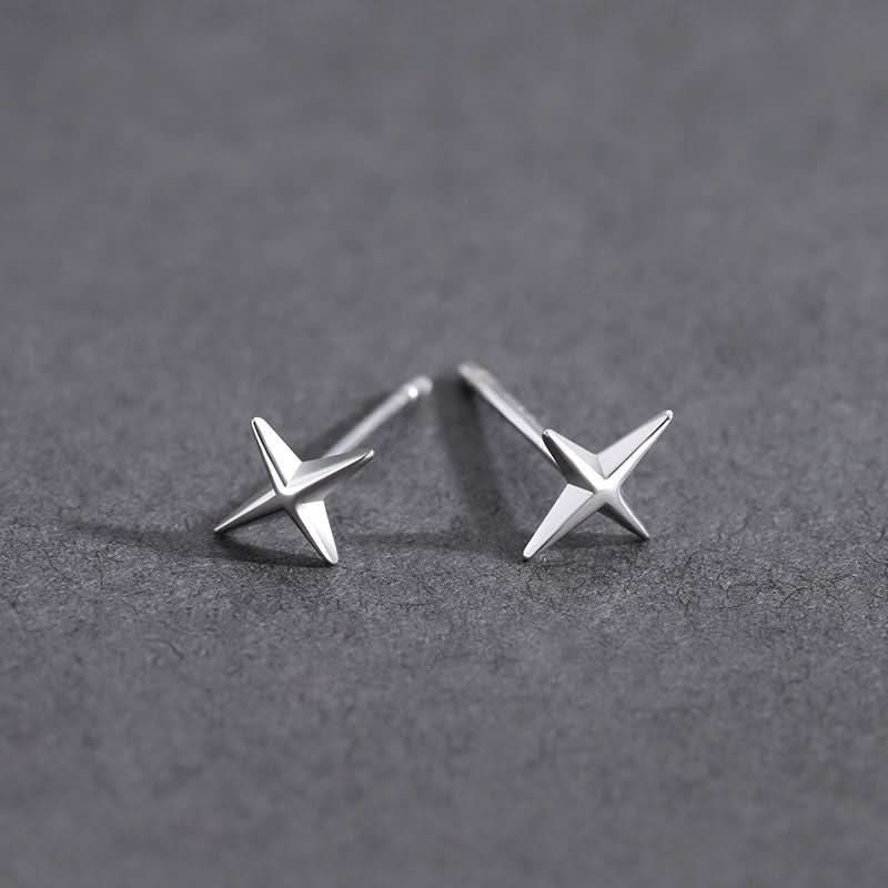 Men’s Cross Star Stud Earrings – Minimalist Jewelry