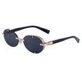 Retro Oval Frameless Sunglasses – Punk Street-Style Fashion Shades for Men & Women