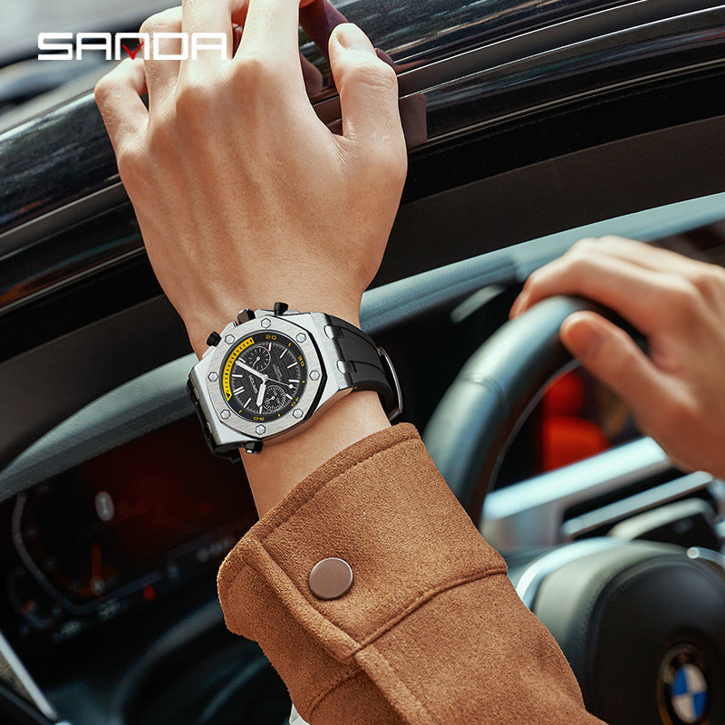 SANDA Luminous Waterproof Men's Quartz Watch – Casual Sport Watch with Durable Strap