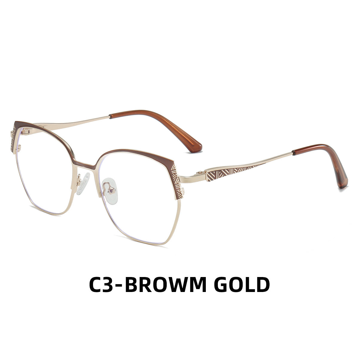 Stylish Metal Blue Light Blocking Glasses Frame for Women
