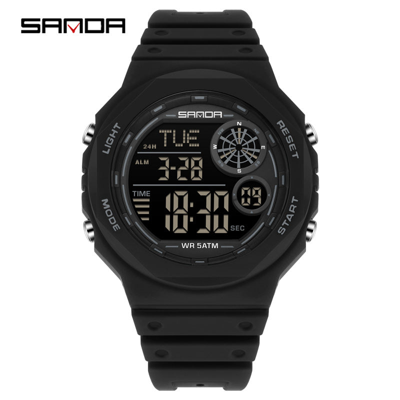 Sanda Digital Sports Watch – Waterproof, Luminous Multifunction Watch for Men & Women