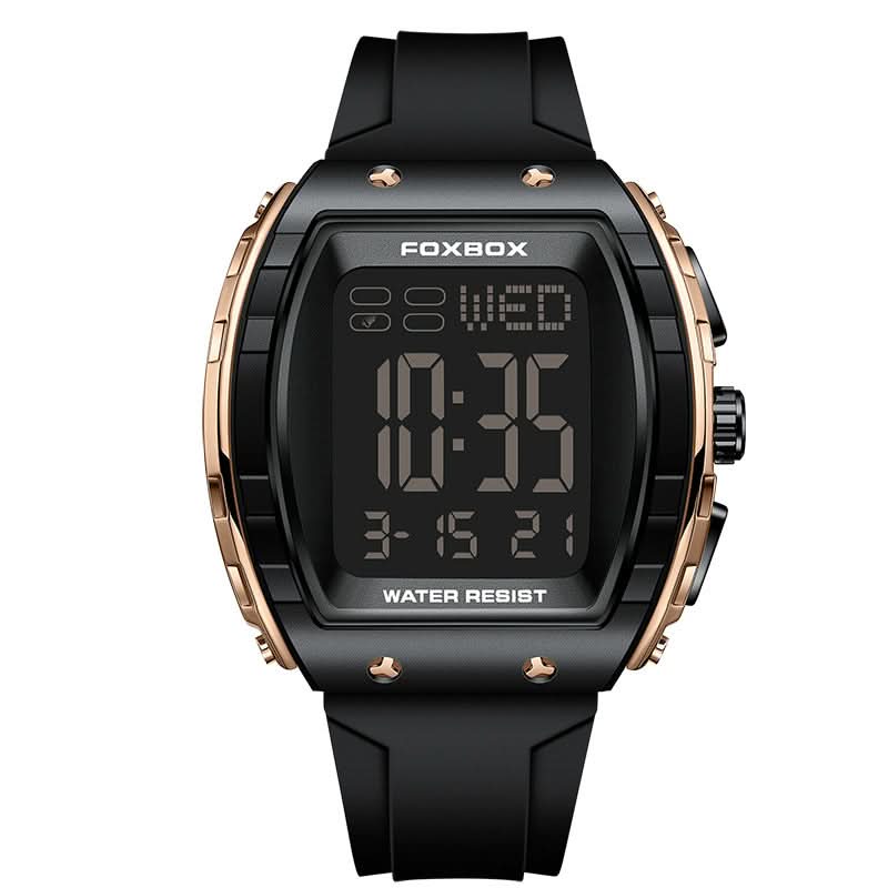 Men’s Digital Barrel Dial Watch – 50mm Large Face, Luminous Display