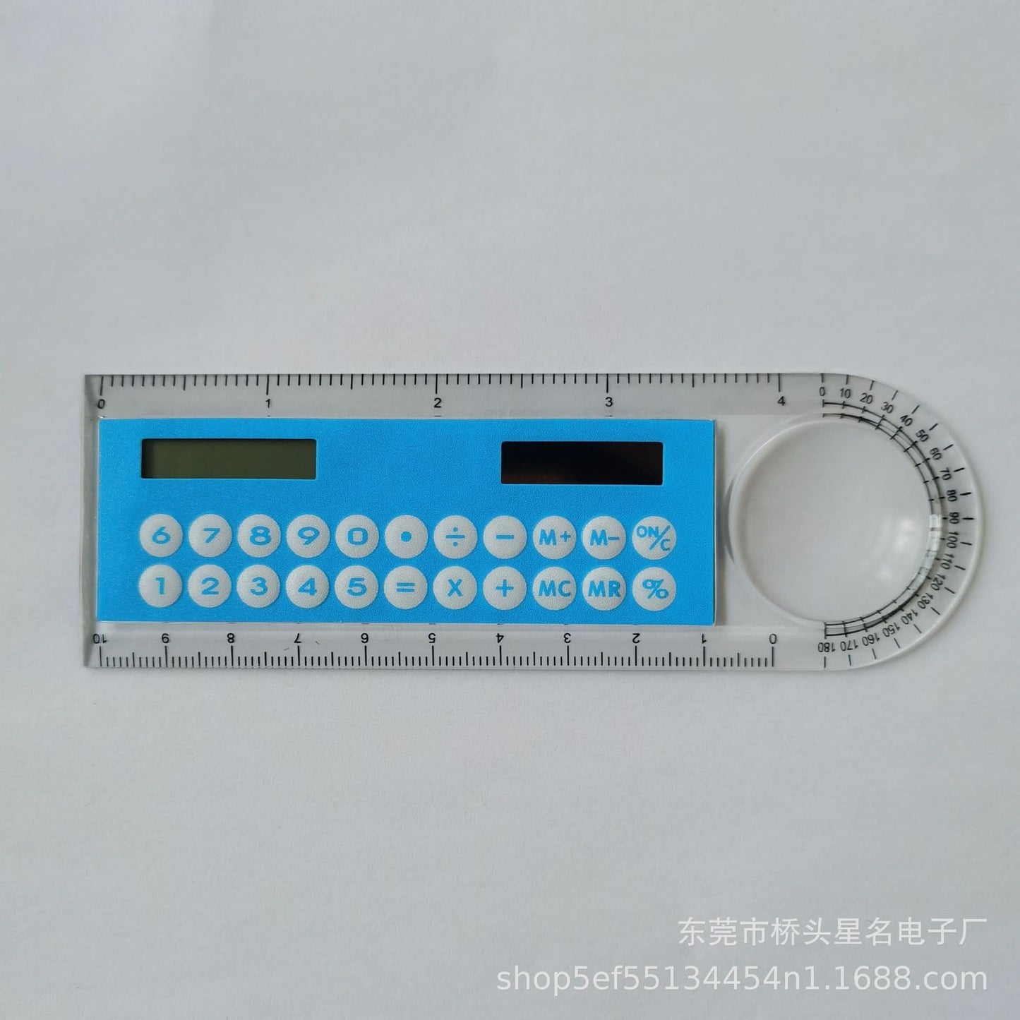 Multifunctional Protractor Ruler with Magnifying Glass