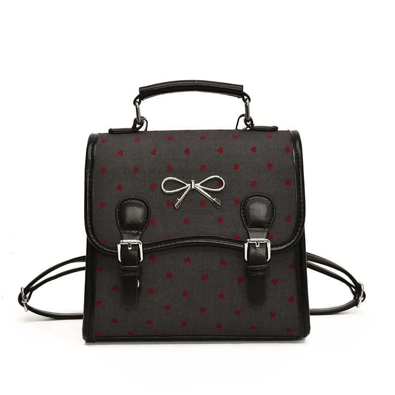 Women’s Polka Dot Bow Mini Backpack – Leather Messenger Bag