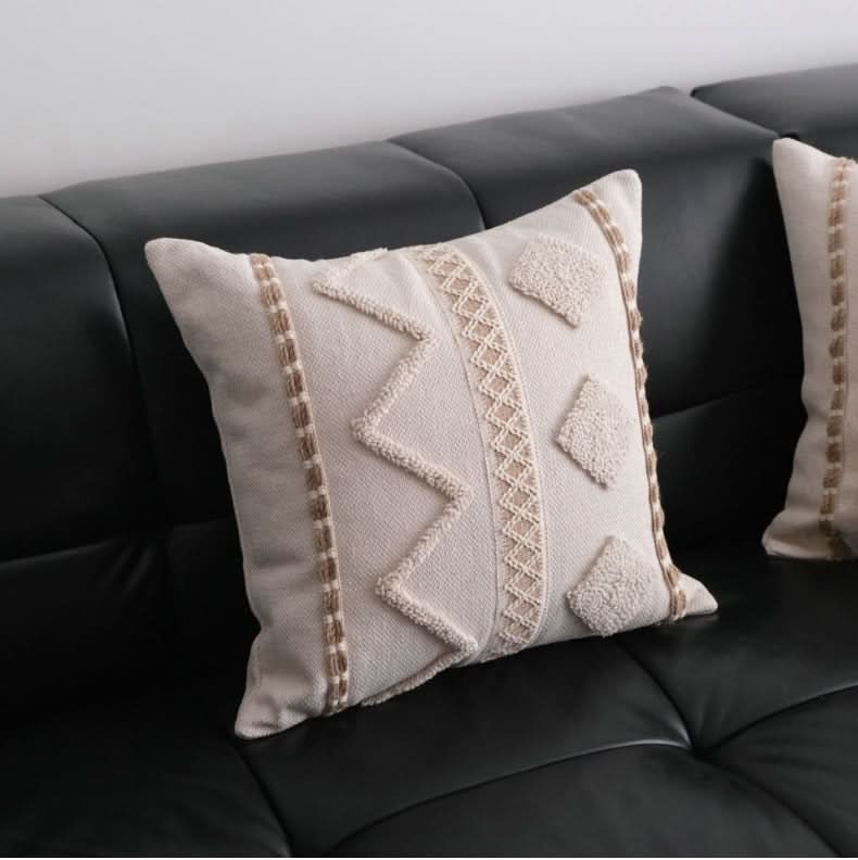 Wabi-Sabi Style Loop Velvet Pillow - INS Embroidered Cushion Cover