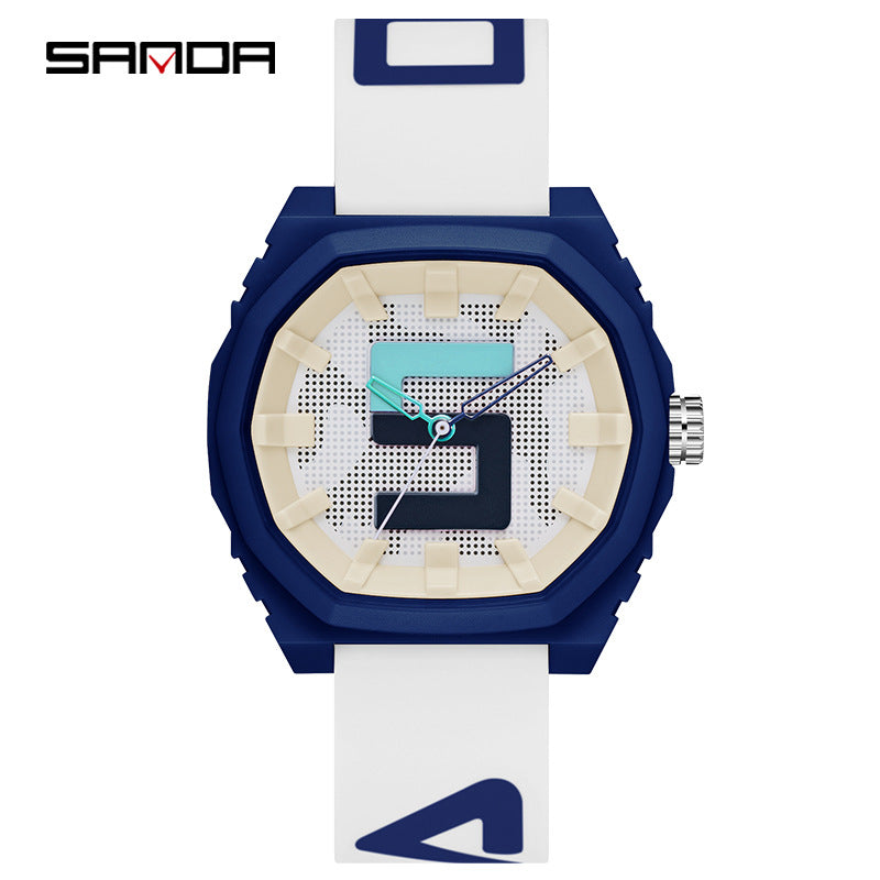 Sanda Waterproof Student Watch – Stylish Silicone Analog Sports Watch for Boys & Girls