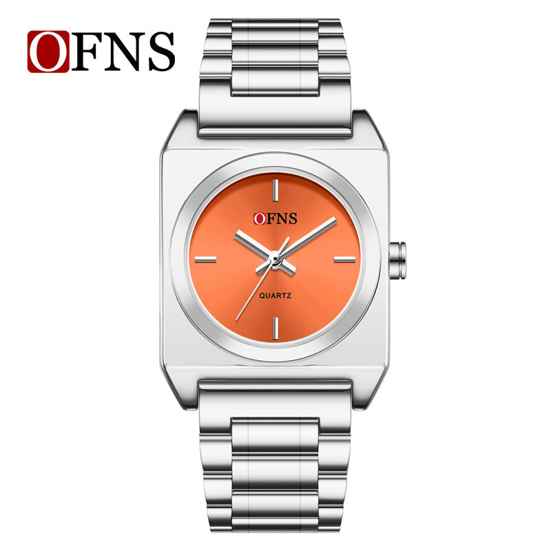 OFNS Square Quartz Watch – Waterproof Casual Stainless Steel Watch for Women