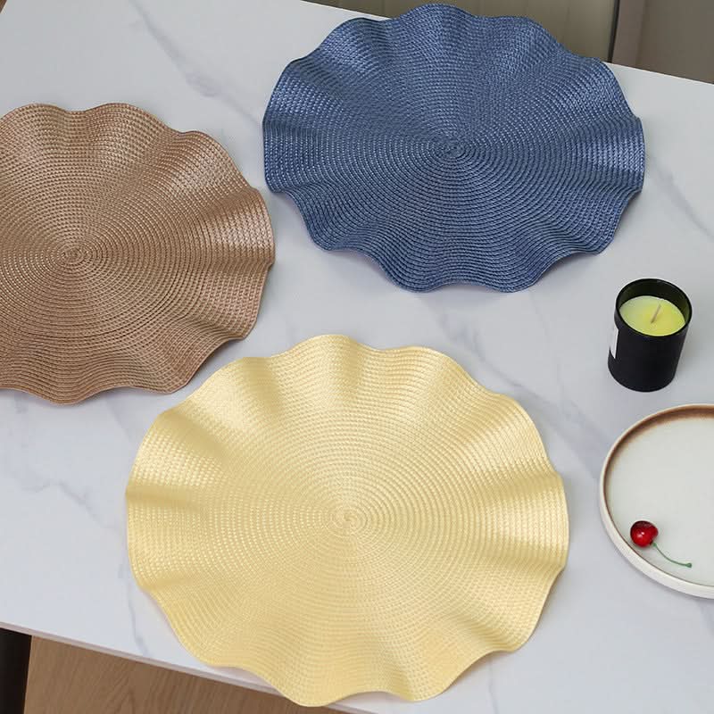 Thick Woven PP Ruffle Placemats & Coasters