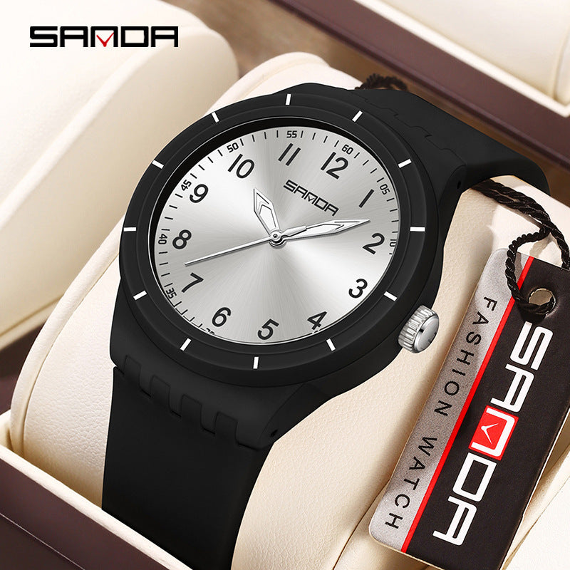 Sanda Luminous Quartz Watch – Waterproof Student Sports Wristwatch