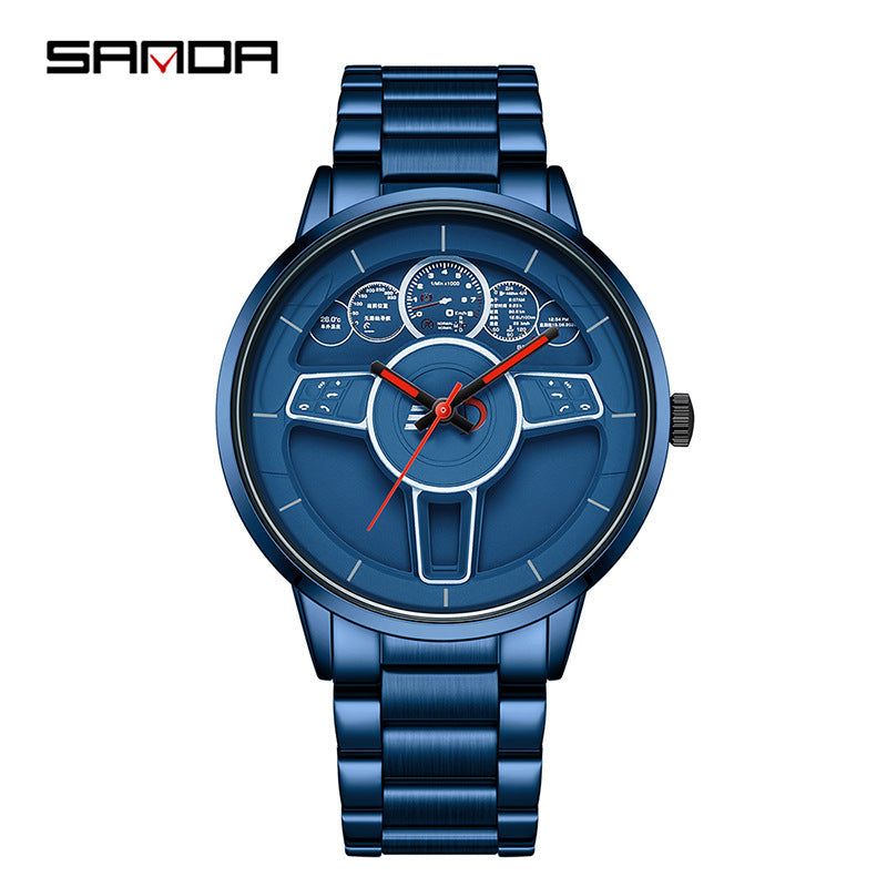 SANDA Men’s Casual Quartz Watch – Waterproof Stainless Steel Business Wristwatch