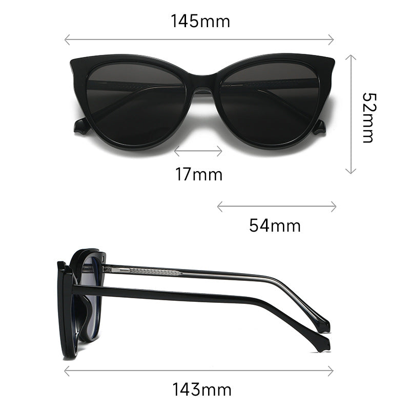 Women’s Magnetic Clip-On Polarized Sunglasses – Butterfly Frame