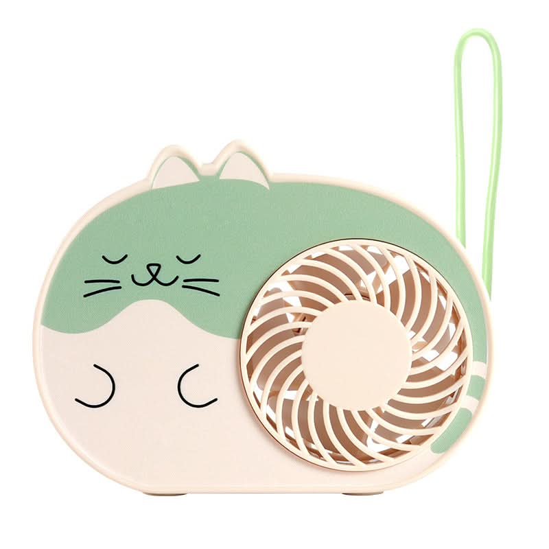 Cute Cat Mini Fan – USB Rechargeable, 3-Speed Handheld & Desktop Fan