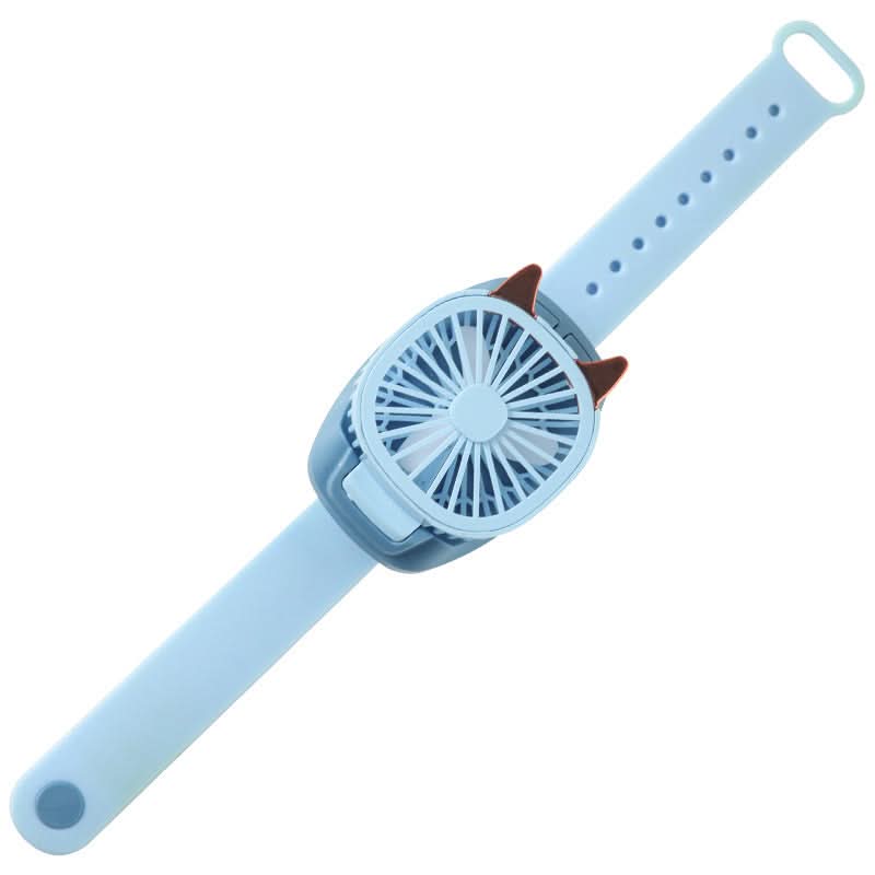 USB Rechargeable Watch Fan – Mini Wearable Fan with Colorful Lights
