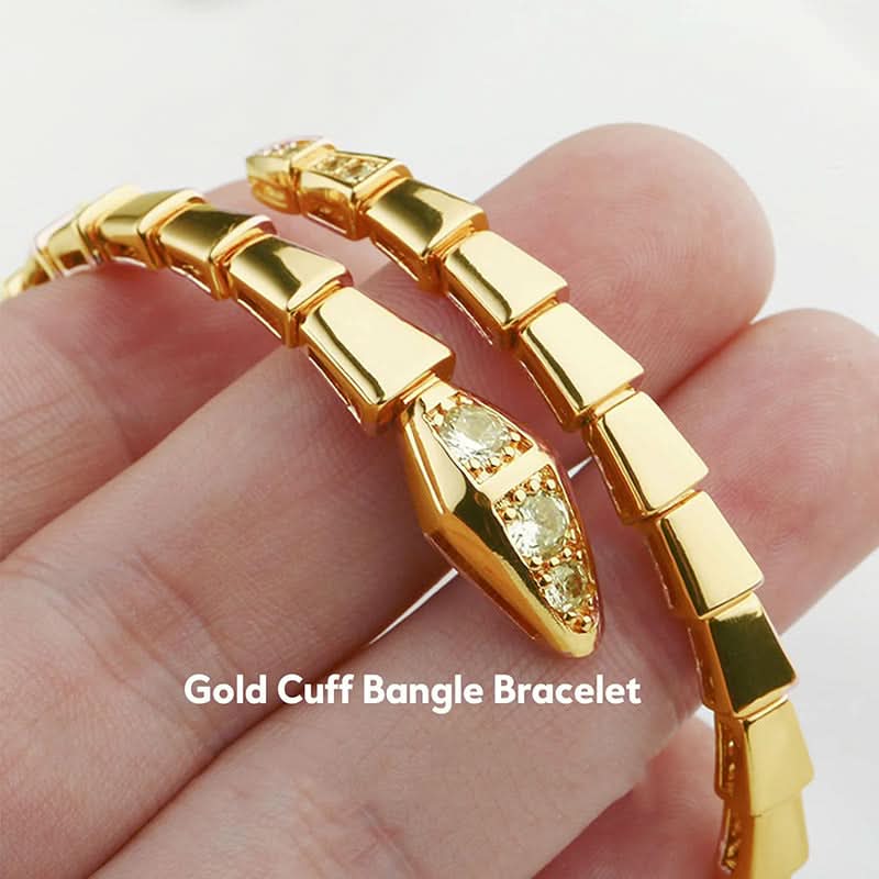Snake Cuff Bracelet with Full Diamond Accents