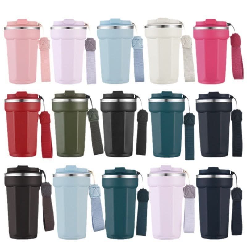 Stainless Steel Vacuum Insulated Coffee Tumbler – Portable Mug with Handle