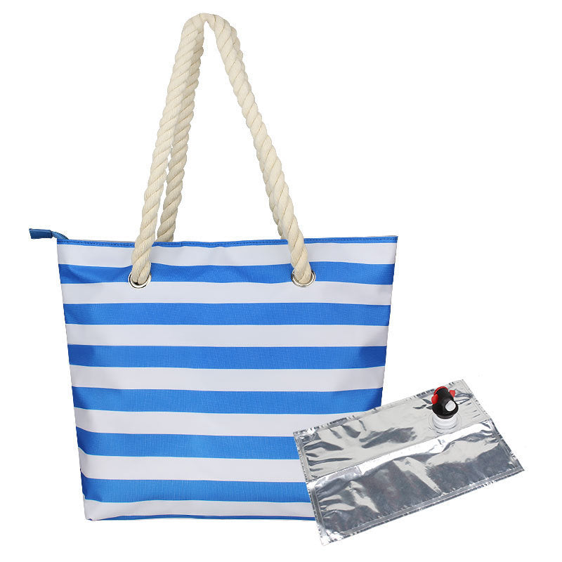 Women's Oxford Cloth Waterproof Handbag – Striped Insulated Shoulder Tote