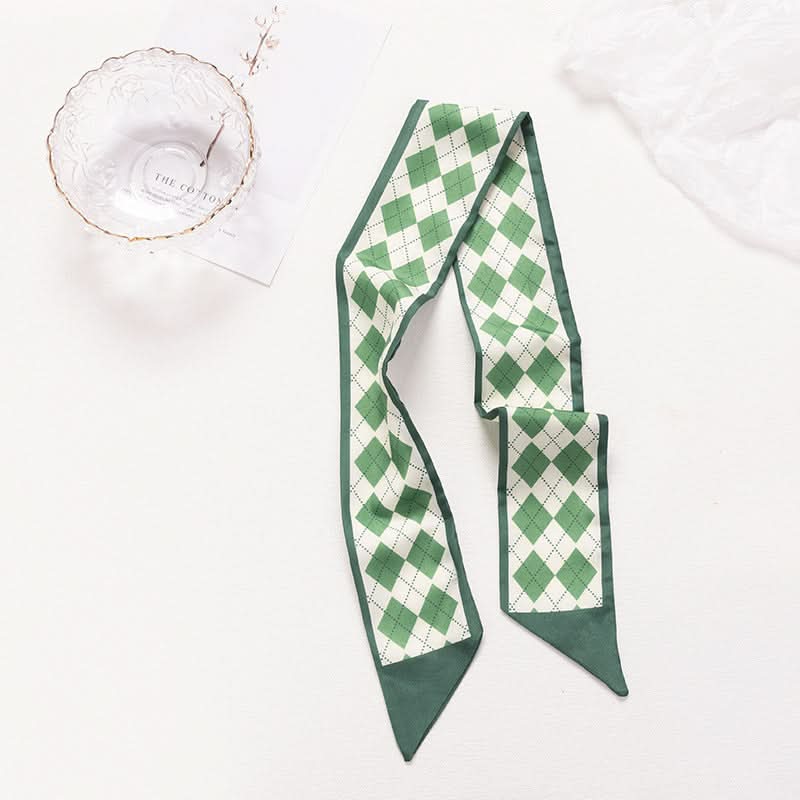 Silk Scarf Ribbon Ponytail Bow - Letter Headband Accessory (Set of 2pcs.)
