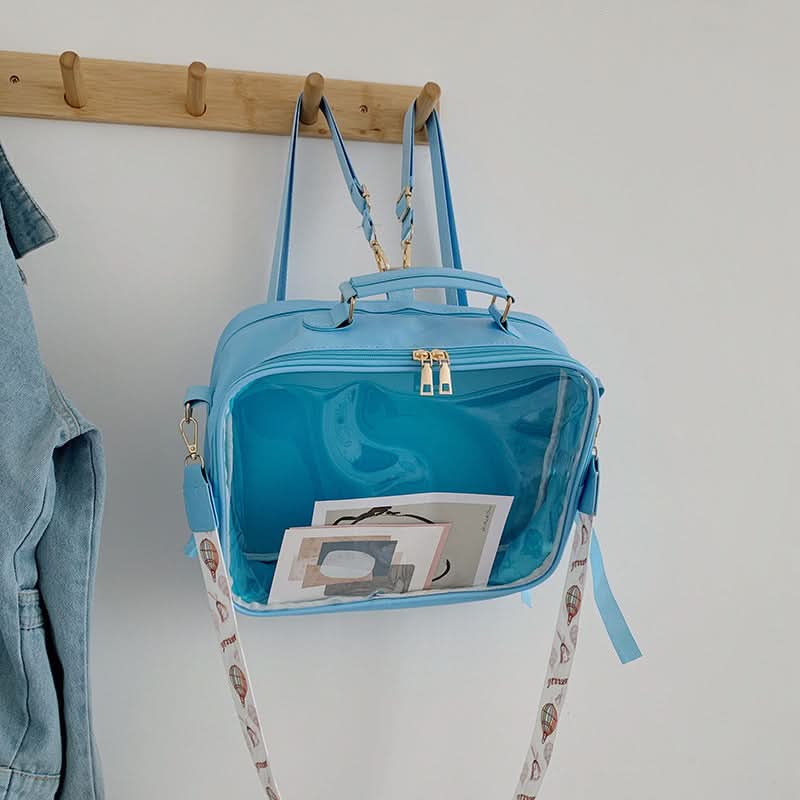 Transparent Jelly Backpack for Students - Multi-Purpose Shoulder Bag