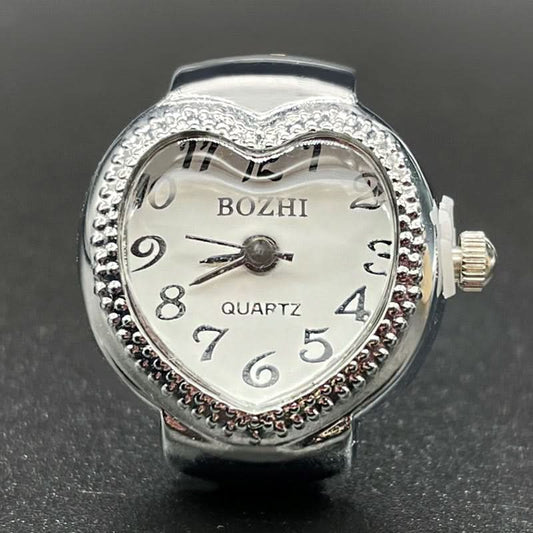 Heart-Shaped Ring Watch – Trendy Quartz Unisex Finger Watch