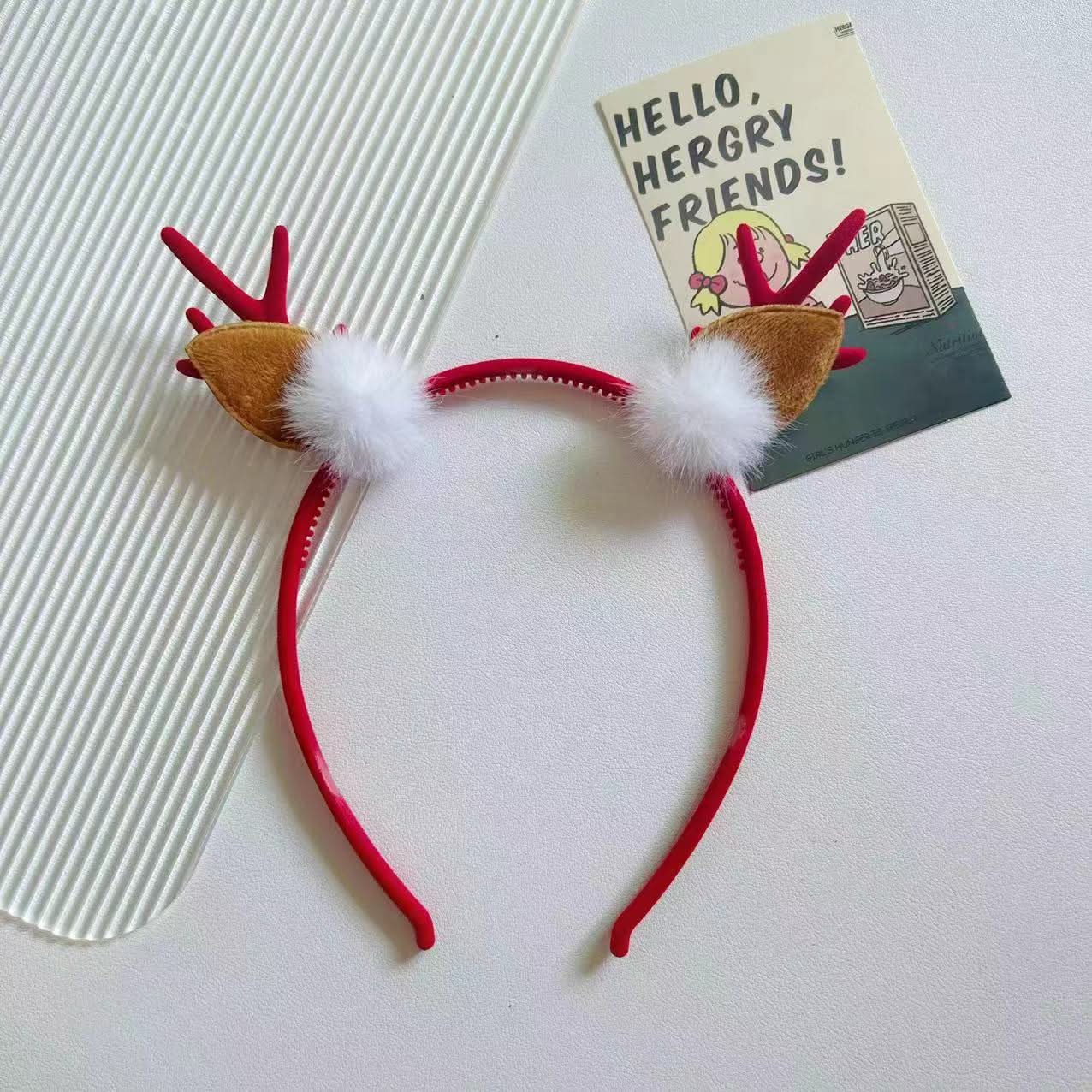 Christmas Red Antler Headband for Kids & Adults