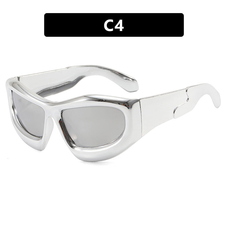 [Quantum] Chrome Oversized Sunglasses