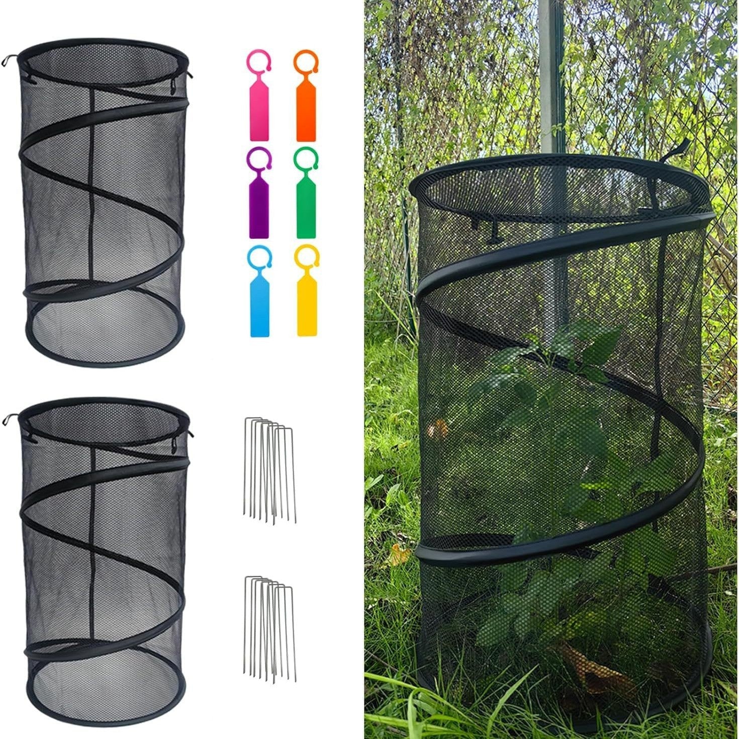 Garden Plant Protection Net Cover – Insect & Bird Barrier Mesh with Ground Stakes