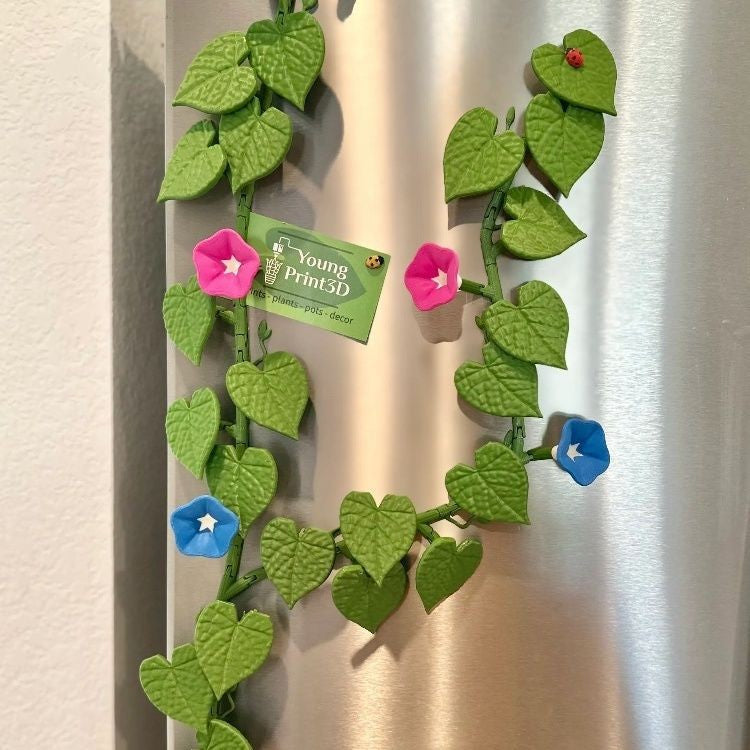 3D Morning Glory Fridge Magnets – Artificial Flower Decor, Miniature Magnetic Ornaments