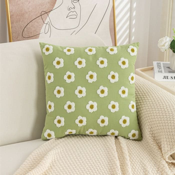 Pastoral Style Embroidered Flower Pillowcase